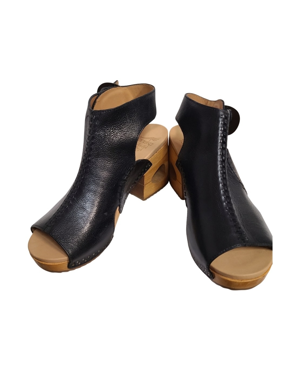 Dansko Octavia Black Leather Handcrafted Wooden Clog Sandals EU 41 / US 10.5-11